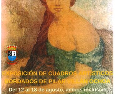 Exposición de cuadros artísticos de Pilar Villán en el salón de usos múltiples