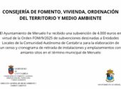 El Ayuntamiento recibe una subvención de 4.000 euros de Medio Ambiente