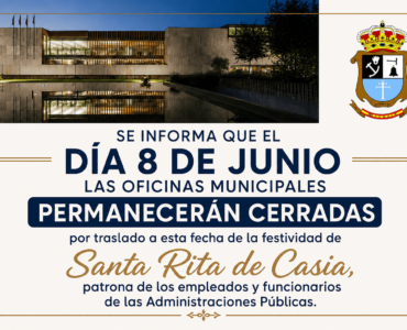 Este lunes 8 de junio las oficinas municipales permanecerán cerradas.